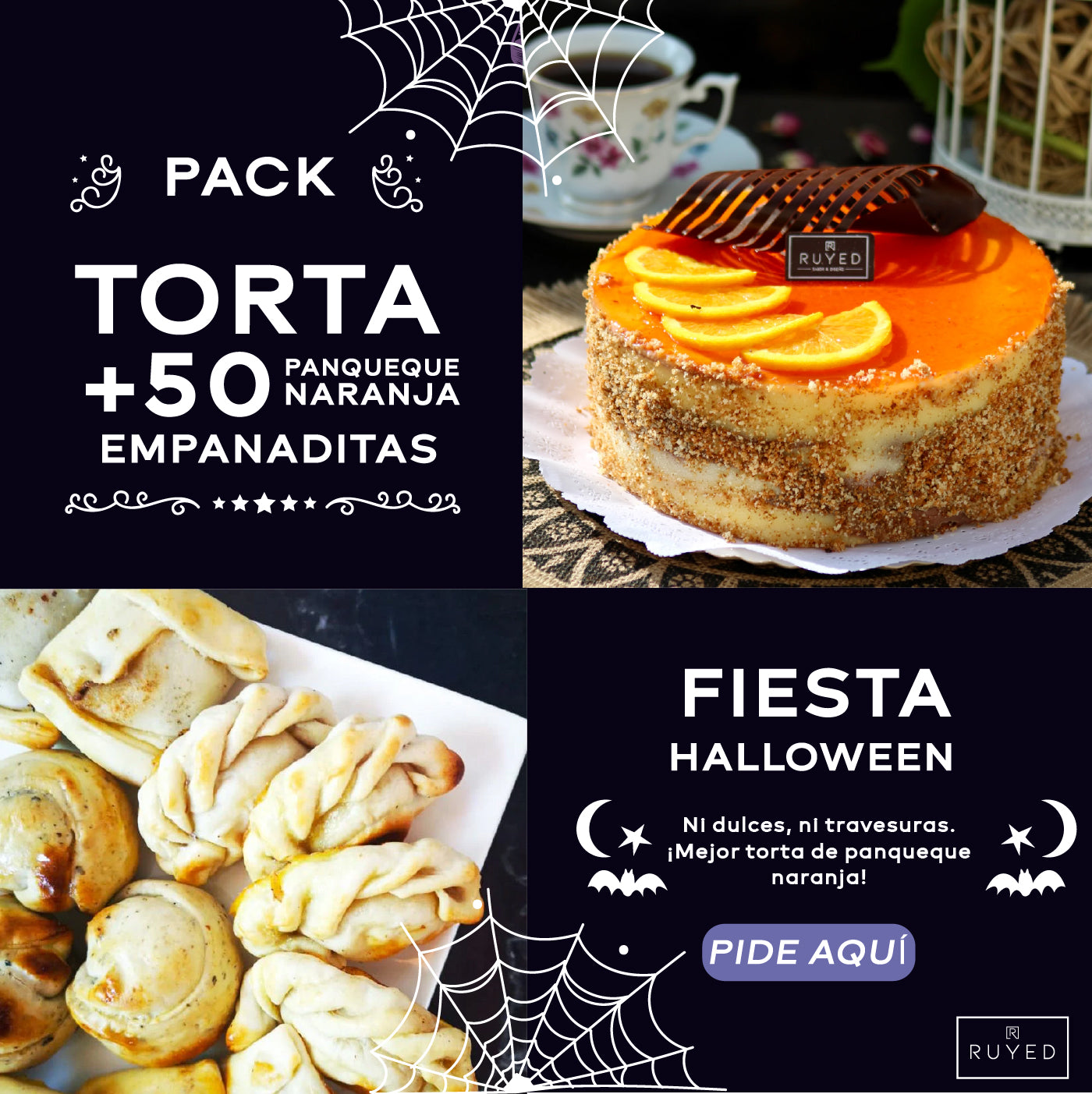 PANQUEQUE NARANJA + 50 EMPANADITAS
